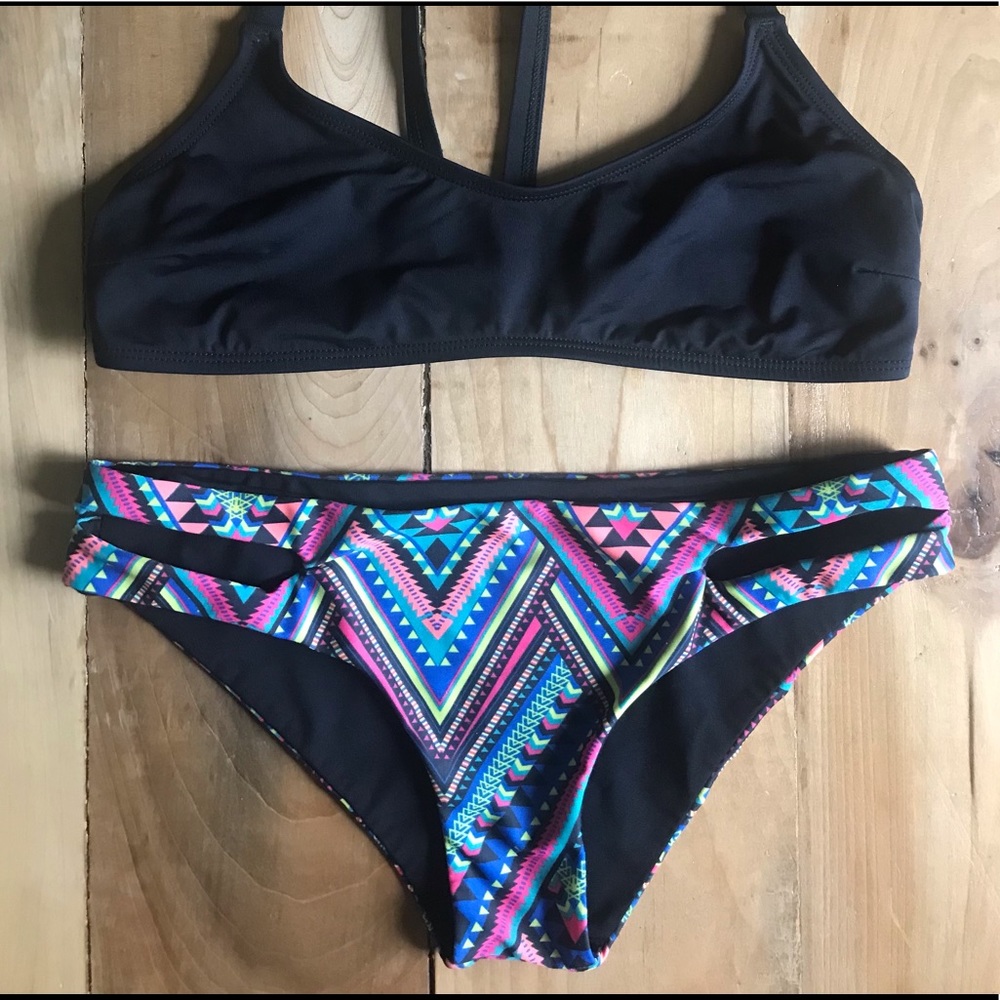 L*Space | Black Antiqua Reversible Bikini Bottoms